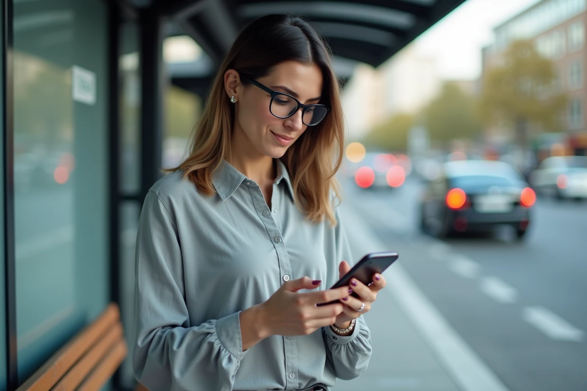 Femme regardant le résultat d