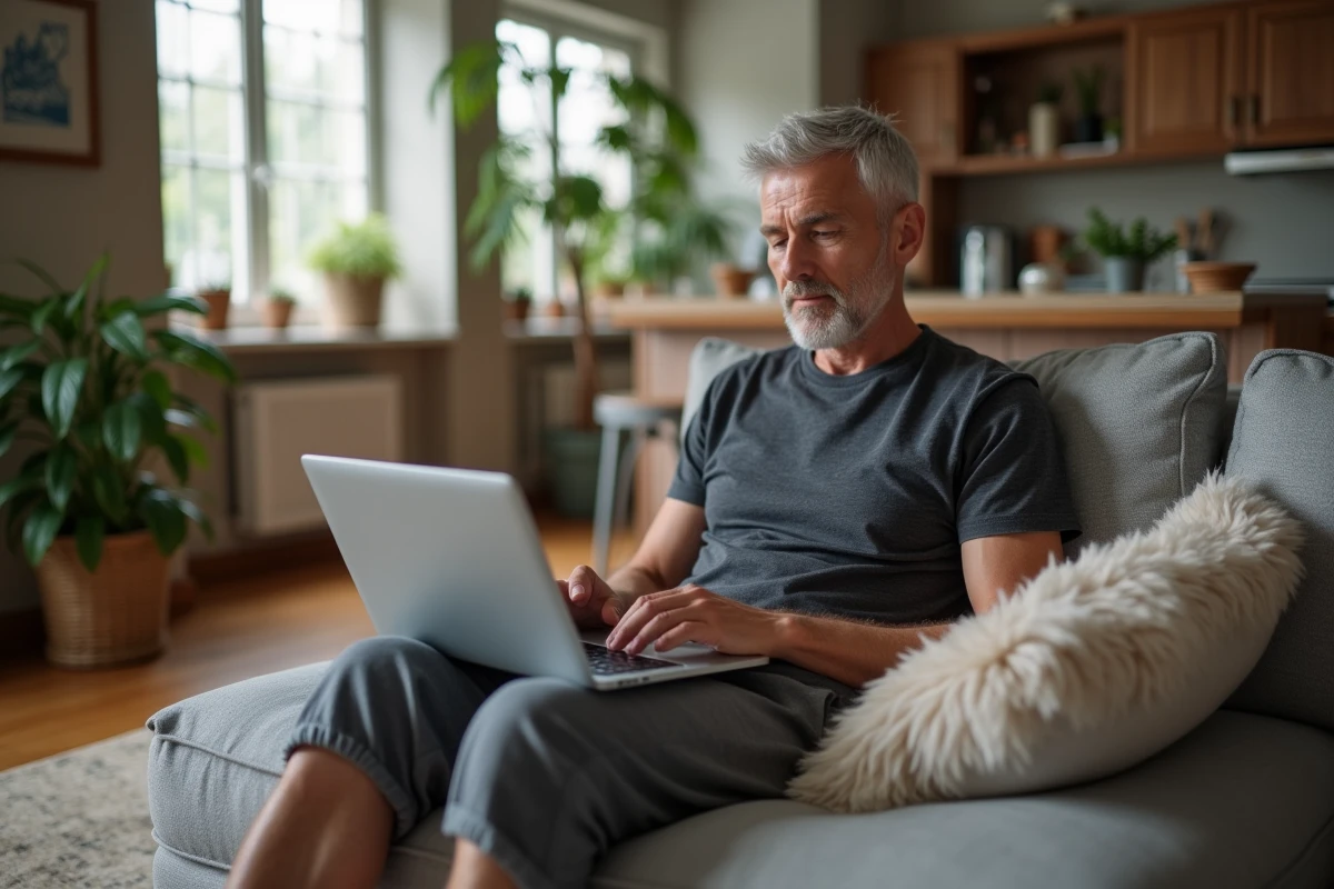 Homme relaxant lors d